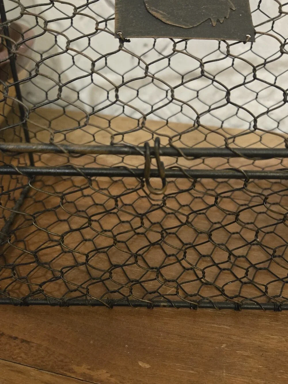 Rustic Wire Chicken Egg Basket - Brown Vintage - Farmhouse